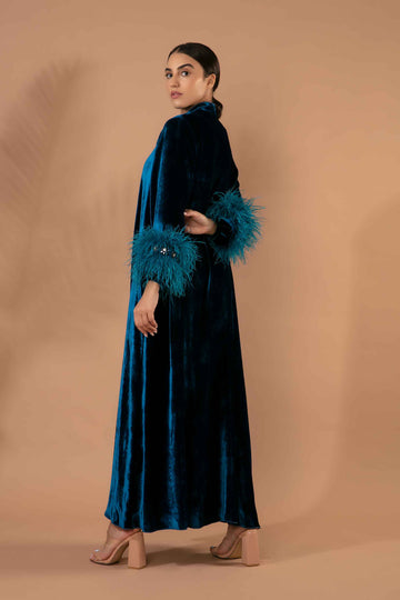 Blossom Abaya in Teal Blue